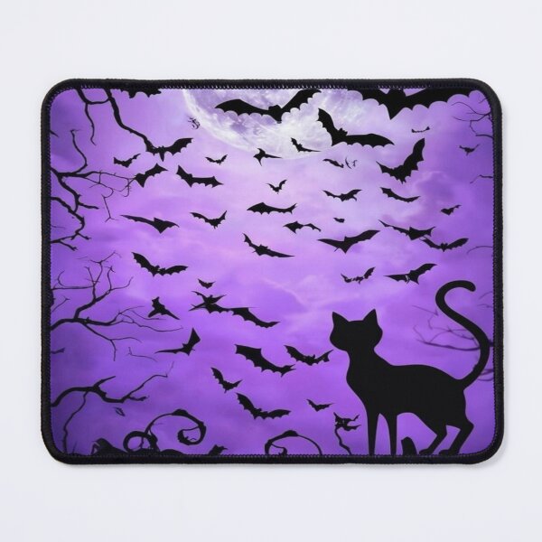 Item preview, Pumpkin and cat on Halloween background designed and sold by saly55887.