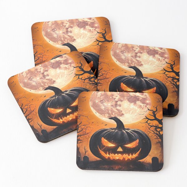 Item preview, Halloween background pumpkin in front of the moon designed and sold by saly55887.