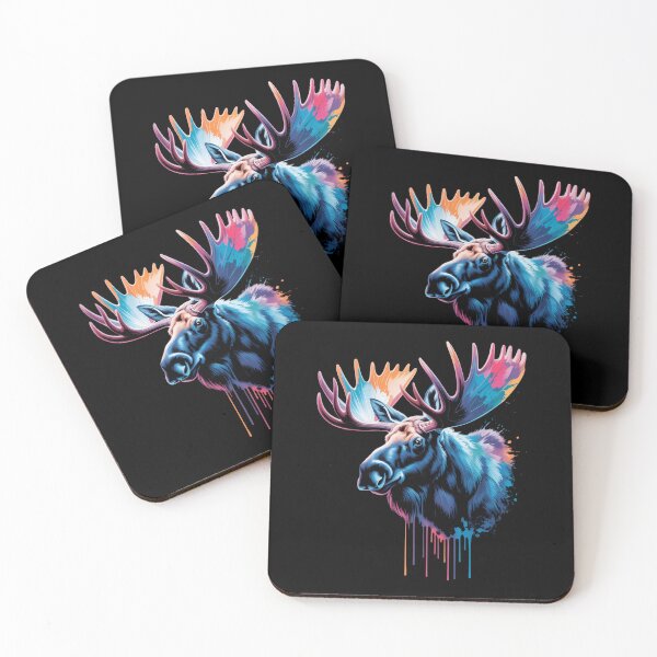Item preview, Moose Lovers Colorful Pop Art Beautiful Moose designed and sold by Sunset4Bones.