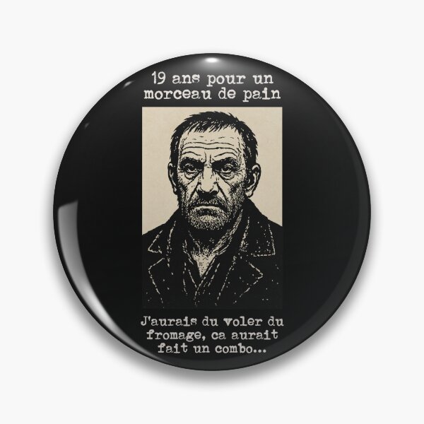 Item preview, Les Miserables humor Valjean Lino Ventura french designed and sold by LapinMagnetik.