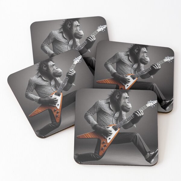 Item preview, "Chimpanzee Hendrix: Ape-solutely Shredding!" designed and sold by Print Fiction.