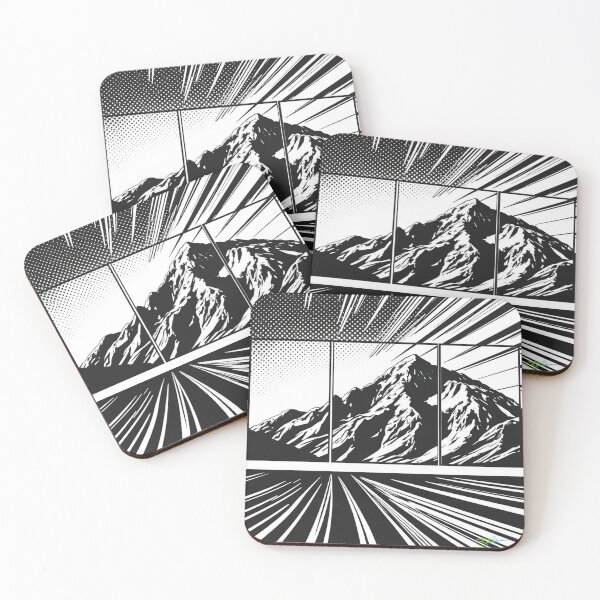 Item preview, Splintered Burst Mountain – Graphic Comic Landscape - Pop Art Mountain Landscape Love  designed and sold by Benito Del Ray.