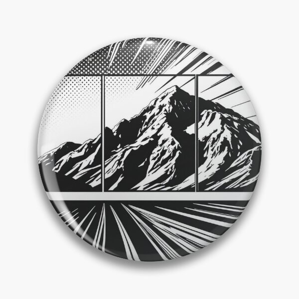 Item preview, Splintered Burst Mountain – Graphic Comic Landscape - Pop Art Mountain Landscape Love  designed and sold by Benito Del Ray.