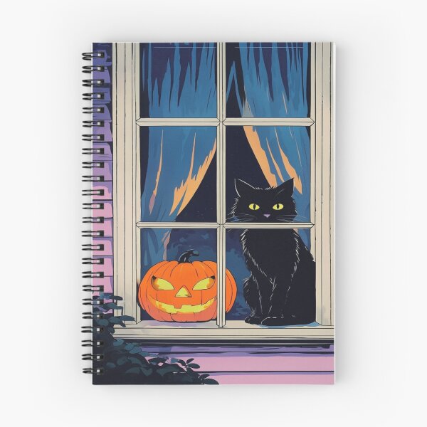 Item preview, Cat and pumpkin in a window on Halloween designed and sold by saly55887.