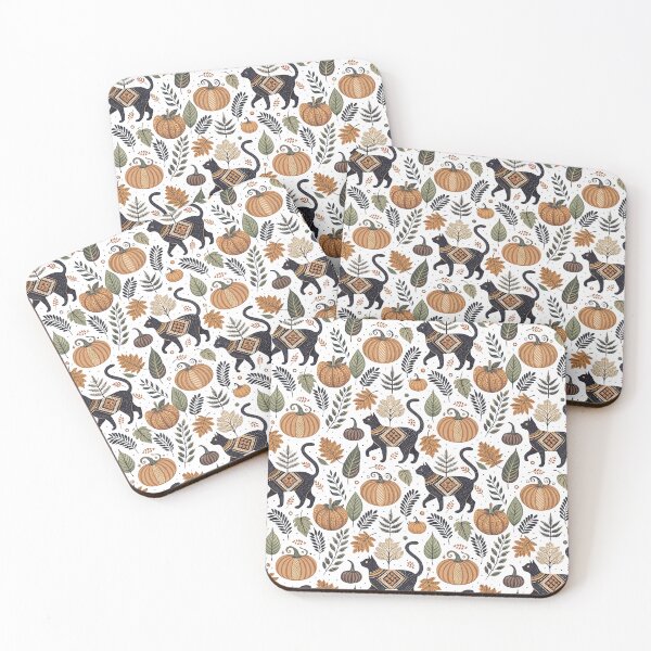 Item preview, Black Cats & Leaves | Nordic Halloween designed and sold by Shuga-Design.