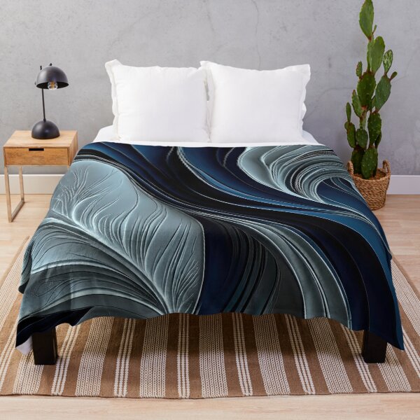 Item preview, Golden Air – Indigo & Silver Flowing Abstract designed and sold by FutureImaging.