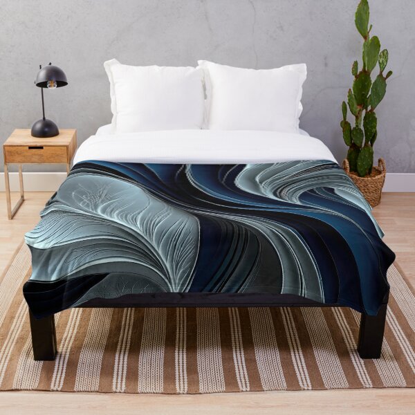 Item preview, Golden Air – Indigo & Silver Flowing Abstract designed and sold by FutureImaging.