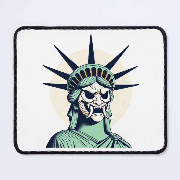 Item preview, Statue of Liberty with Yokai Samurai Mask designed and sold by Yokai-Infinity.