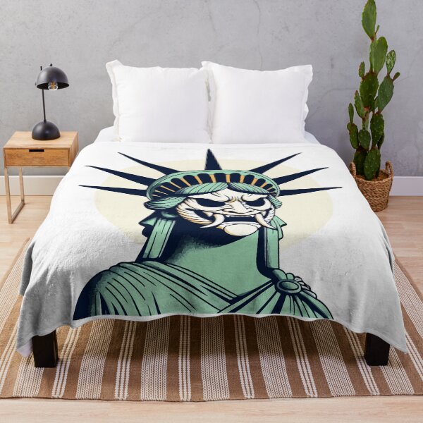 Item preview, Statue of Liberty with Yokai Samurai Mask designed and sold by Yokai-Infinity.