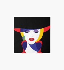 Girl in hat in pop art style. Art Board