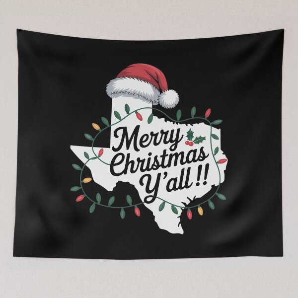 Item preview, Merry Christmas Y'All Texas Map Santa designed and sold by Sunset4Bones.