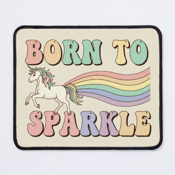 Item preview, Born to Sparkle Retro Unicorn Design designed and sold by Imaginationbeyond.