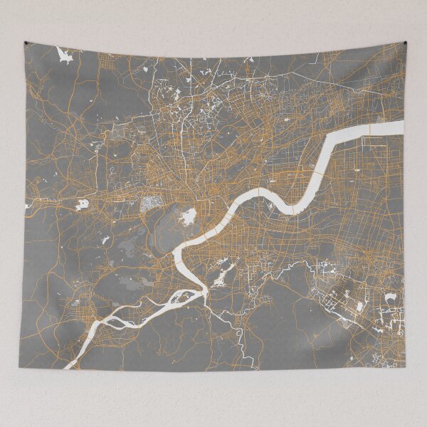 Item preview, Hangzhou City Map of Zhejiang, China - Bauhaus designed and sold by deMAP.