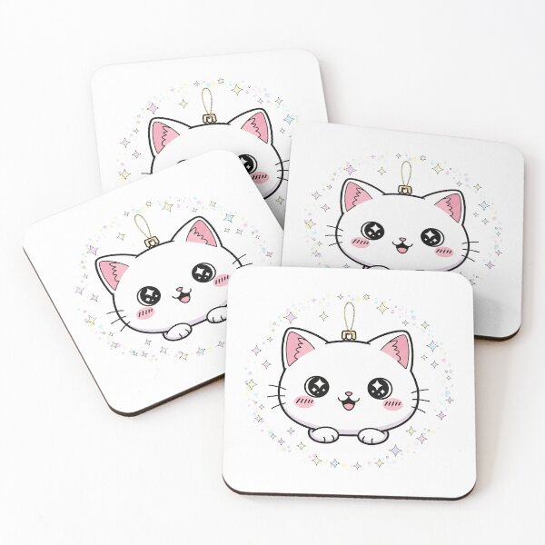 Item preview, Cute Kawaii Cat Christmas Ornament designed and sold by istoriadesign.