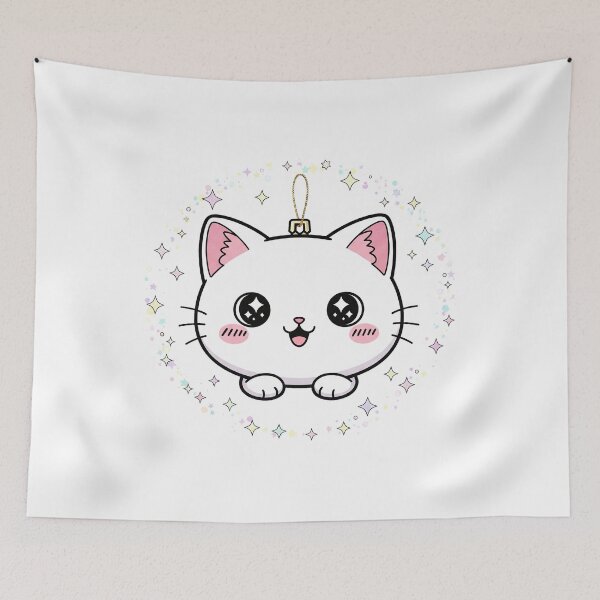 Item preview, Cute Kawaii Cat Christmas Ornament designed and sold by istoriadesign.