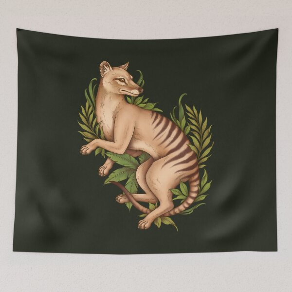 Item preview, Thylacine Tasmanian Tiger Cryptid Tasmanian Wolf Therian Furry designed and sold by Veymoth.