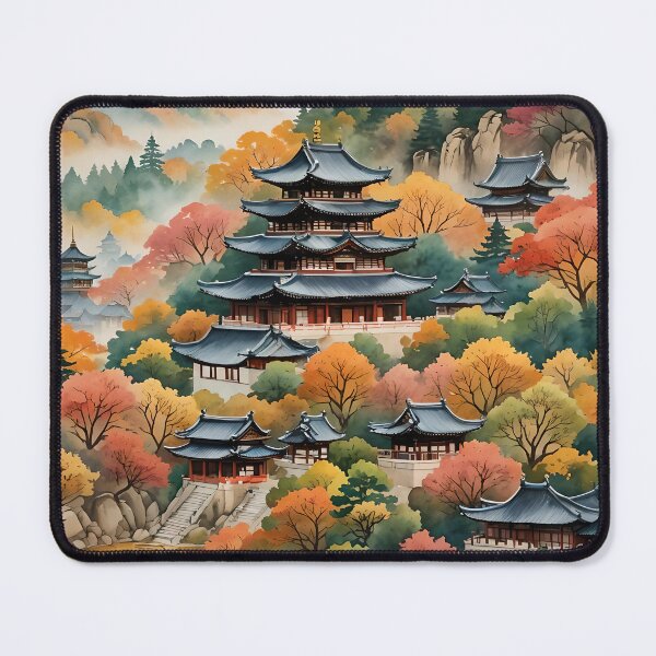 Item preview, Autumnal temples and foliage scene designed and sold by Ponted.