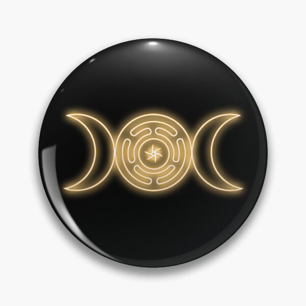 Item preview, Neon Orange Triple moon with Hekate's wheel designed and sold by Lune's crazy world.