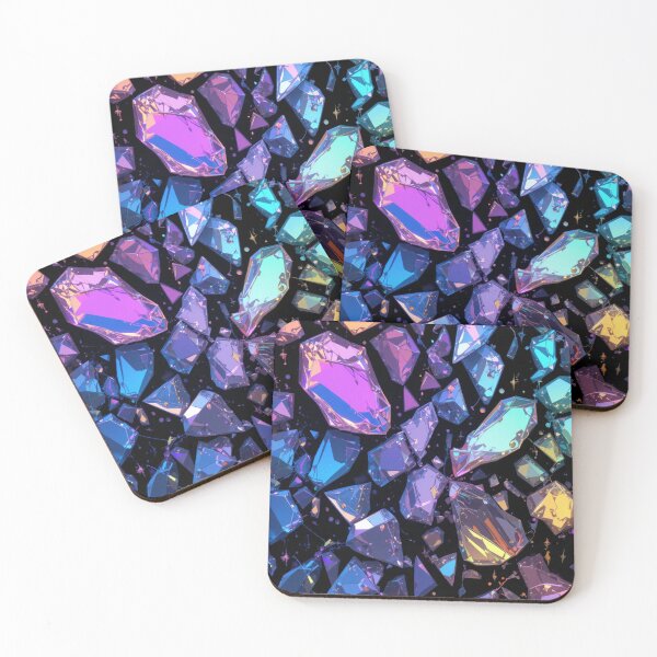 Item preview, Prismatic Crystal Shards on Black Background designed and sold by InezPhotography.