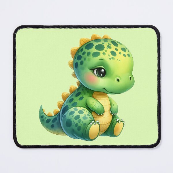 Item preview, Cute Green Baby Dinosaur Pretty Flower designed and sold by MoonMonkeyNbear.