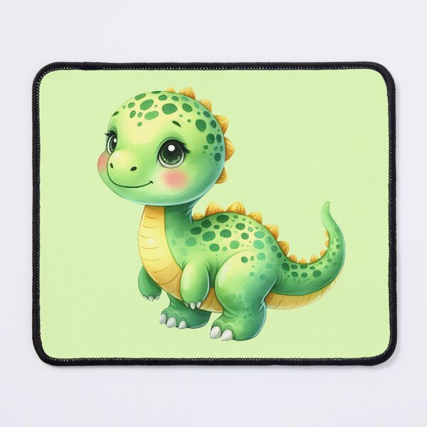 Item preview, Cute Green Baby Dinosaur Pretty Flower designed and sold by MoonMonkeyNbear.
