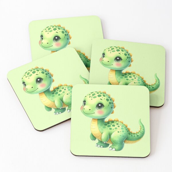 Item preview, Cute Green Baby Dinosaur Pretty Flower designed and sold by MoonMonkeyNbear.