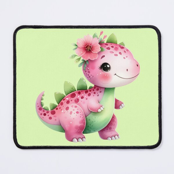 Item preview, Cute Pink Baby Dinosaur Pretty Flower designed and sold by MoonMonkeyNbear.