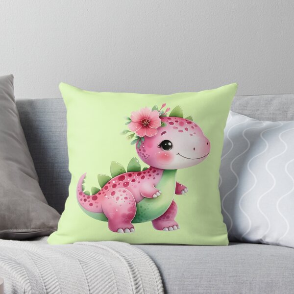 Item preview, Cute Pink Baby Dinosaur Pretty Flower designed and sold by MoonMonkeyNbear.