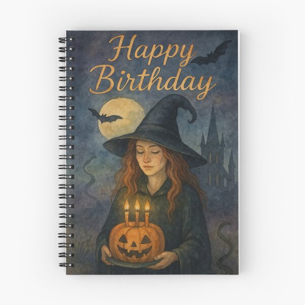 Item preview, Halloween Birthday Witch – Watercolor Pumpkin Cake Style designed and sold by Meandmyshop.