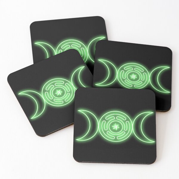 Item preview, Neon Green Triple moon with Hekate's wheel designed and sold by Lune's crazy world.