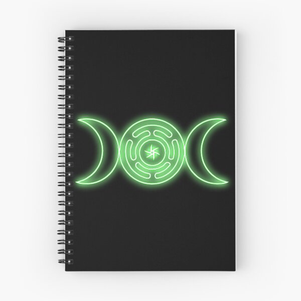 Item preview, Neon Green Triple moon with Hekate's wheel designed and sold by Lune's crazy world.
