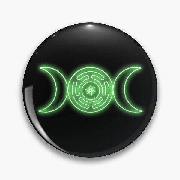 Item preview, Neon Green Triple moon with Hekate's wheel designed and sold by Lune's crazy world.