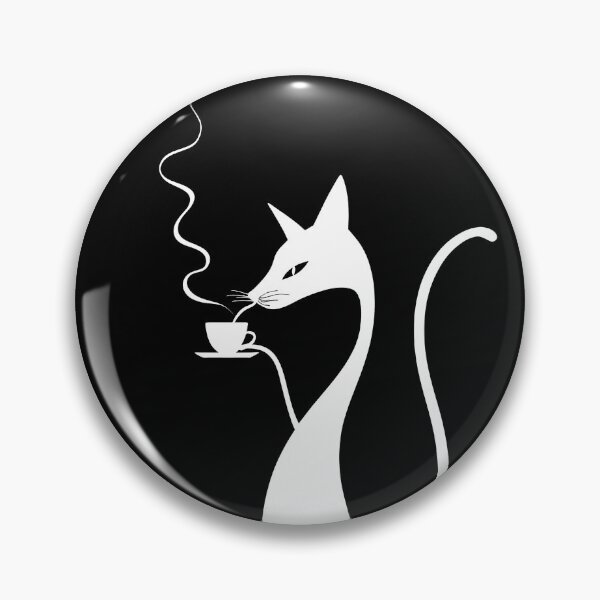 Item preview, cat and caffee, minimalist graphic, gift for cat and coffee lovers designed and sold by miro-bob-design.
