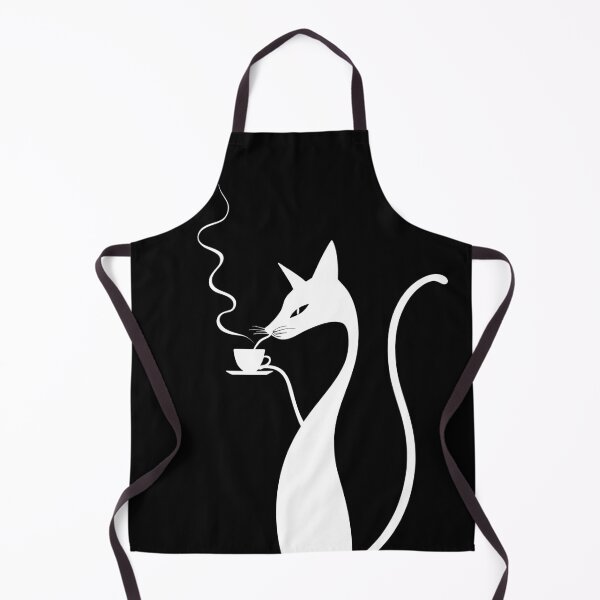 Item preview, cat and caffee, minimalist graphic, gift for cat and coffee lovers designed and sold by miro-bob-design.