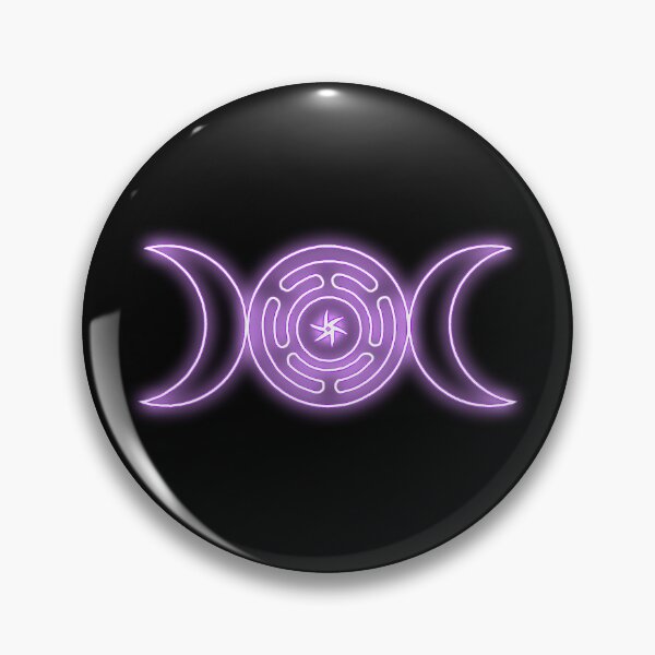 Item preview, Neon Purple Triple moon with Hekate's wheel designed and sold by Lune's crazy world.