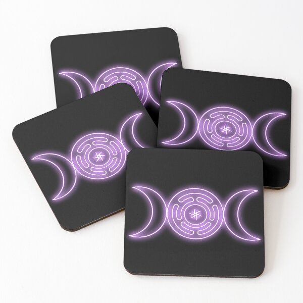Item preview, Neon Purple Triple moon with Hekate's wheel designed and sold by Lune's crazy world.