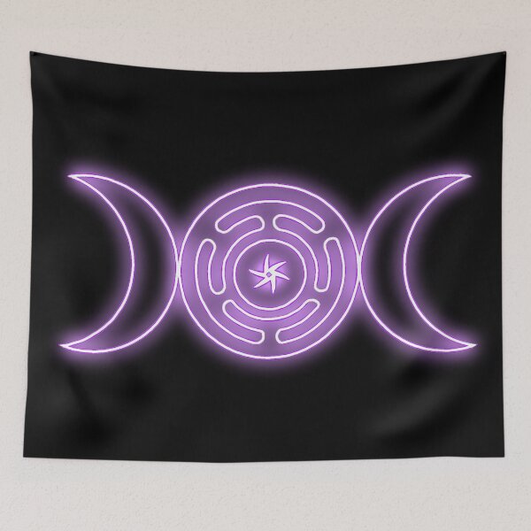 Item preview, Neon Purple Triple moon with Hekate's wheel designed and sold by Lune's crazy world.