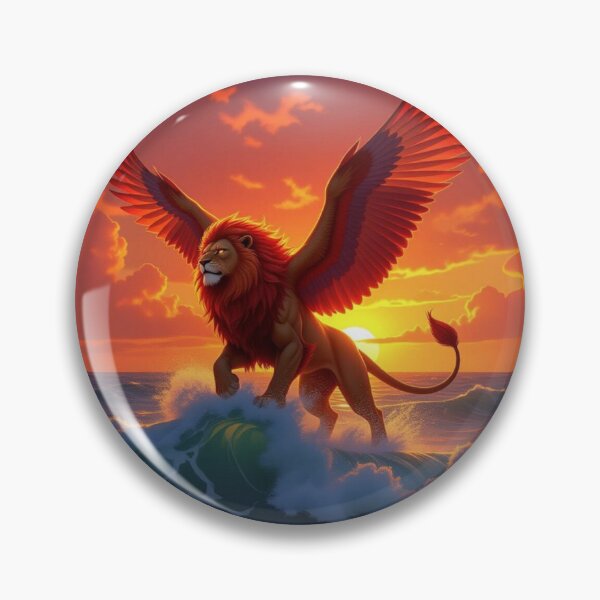 Item preview, Winged Lion at Sunset – Epic Fantasy Mythical Creature Artwork designed and sold by Bible-quotez.