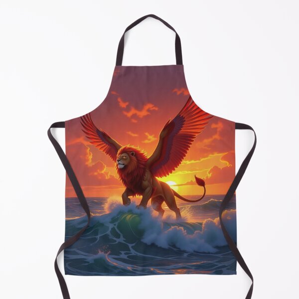 Item preview, Winged Lion at Sunset – Epic Fantasy Mythical Creature Artwork designed and sold by Bible-quotez.