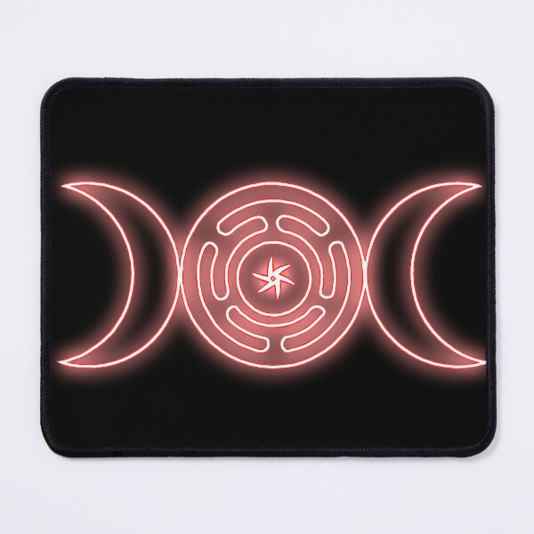Item preview, Neon Red Triple moon with Hekate's wheel designed and sold by Lune's crazy world.