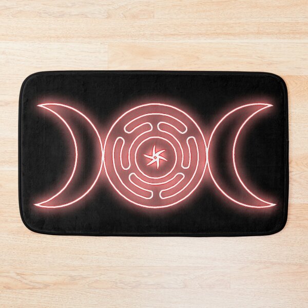 Item preview, Neon Red Triple moon with Hekate's wheel designed and sold by Lune's crazy world.