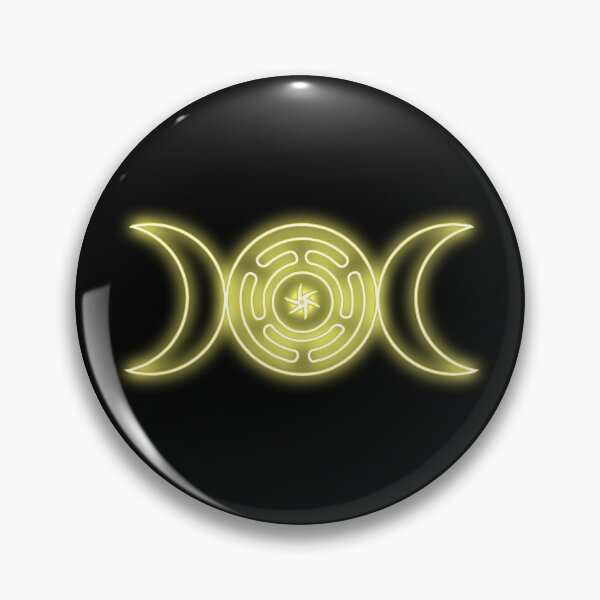 Item preview, Neon Yellow Triple moon with Hekate's wheel designed and sold by Lune's crazy world.