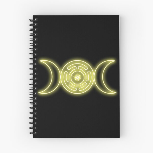 Item preview, Neon Yellow Triple moon with Hekate's wheel designed and sold by Lune's crazy world.