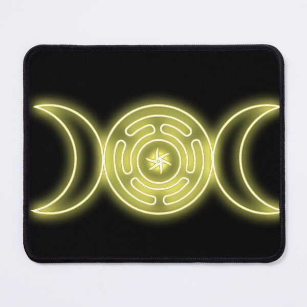 Item preview, Neon Yellow Triple moon with Hekate's wheel designed and sold by Lune's crazy world.