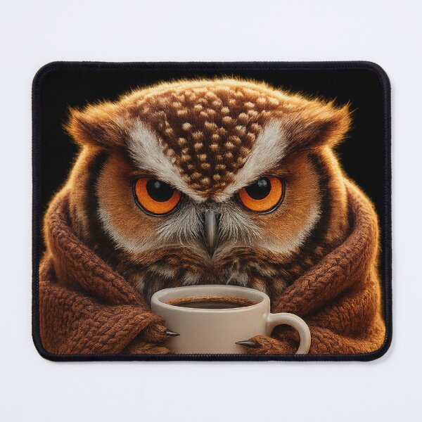 Item preview, Cozy Owl with Coffee – Autumn Vibes designed and sold by NeonCore.