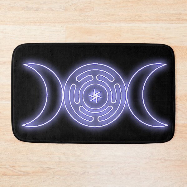 Item preview, Neon Blue Triple moon with Hekate's wheel designed and sold by Lune's crazy world.