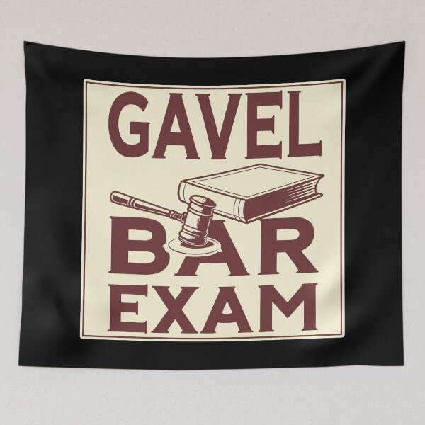 Item preview, Vintage Retro Bar Exam Poster – Bold Distressed Typography with Gavel and Law Book designed and sold by VividOrganica.