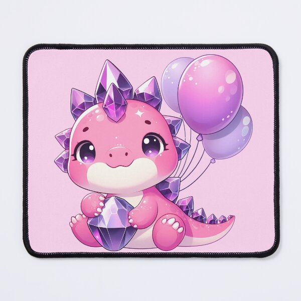 Item preview, Cute Pink Purple Dinosaur Birthday Balloons Gem Dino designed and sold by MoonMonkeyNbear.