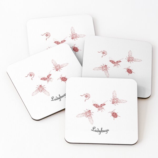 Item preview, Red Ladybugs Line Art Illustration designed and sold by Koszenila.