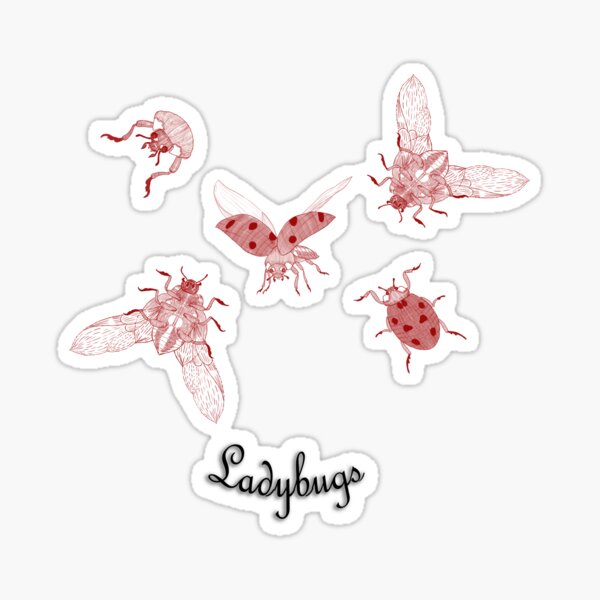 Item preview, Red Ladybugs Line Art Illustration designed and sold by Koszenila.